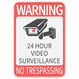 Sticker Panneau de surveillance vidéo 24 heures