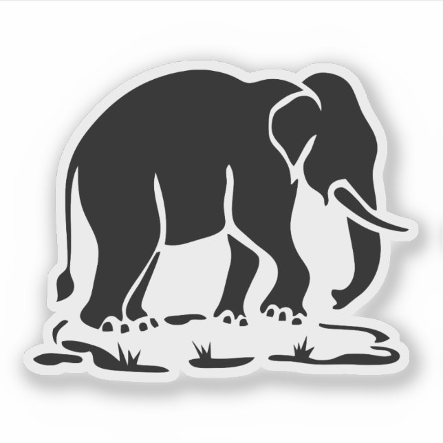 Sticker Panneau de trekking des éléphants asiatiques devan (Devant)