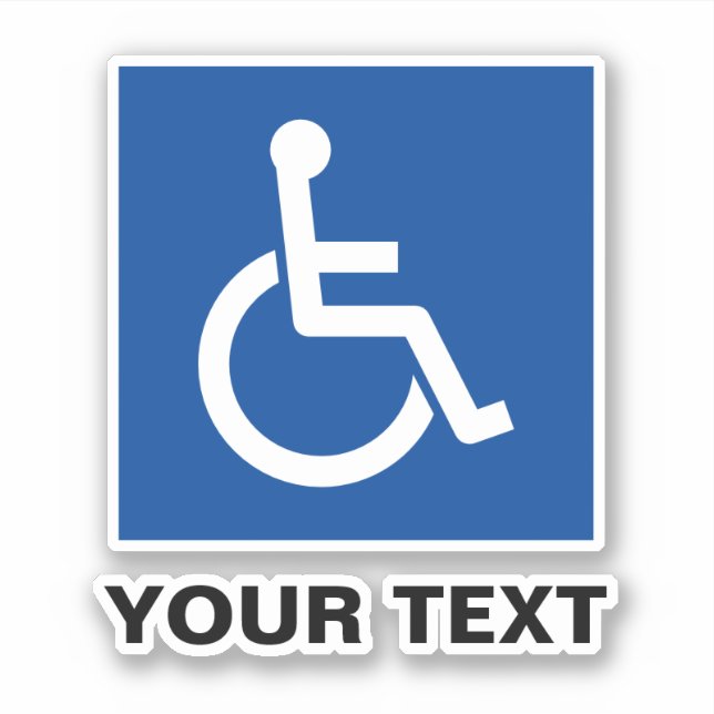 Sticker Panneau d'handicap pour fauteuil roulant bleu (Devant)