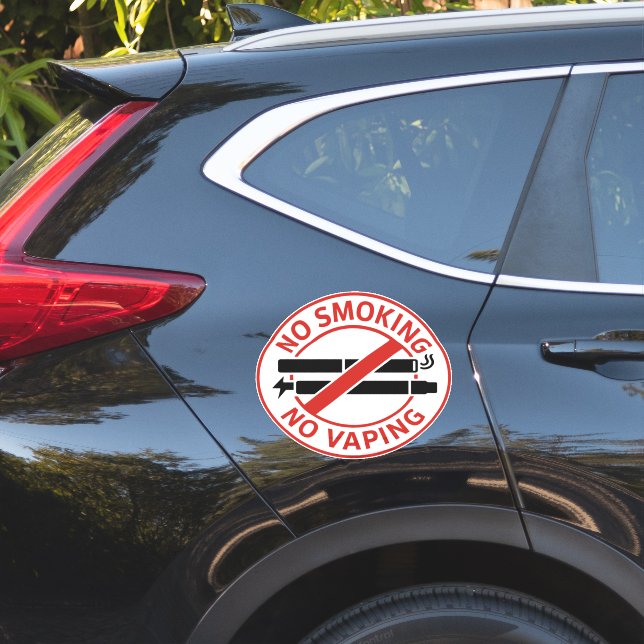 Sticker Panneau Interdiction de Fumer et de Vaper - Sensib (Coté voiture)