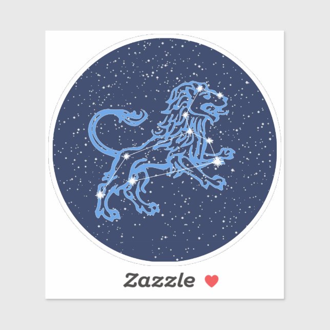 Sticker Panneau Léo Constellation et Zodiaque avec étoiles (Feuille)