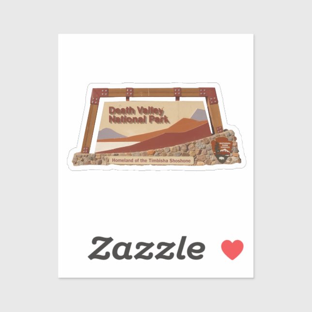 Sticker Panneau Parc national de la vallée de la Mort (Feuille)