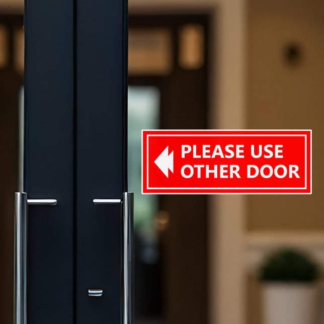 Sticker Panneau Prière d'Utiliser l'Autre Porte avec Flèch (Créateur téléchargé)