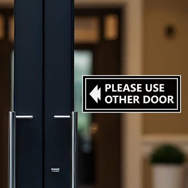 Sticker Panneau Prière d'Utiliser l'Autre Porte avec Flèch (Créateur téléchargé)