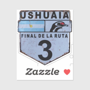 Sticker Panneau routier Ruta 3 Ushuaia Patagonia