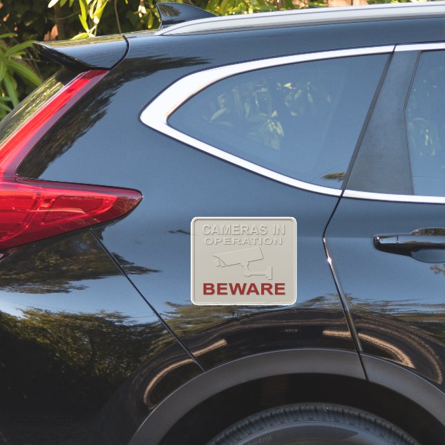 Sticker Panneaux d'avertissement de sécurité - Caméras en  (Coté voiture)