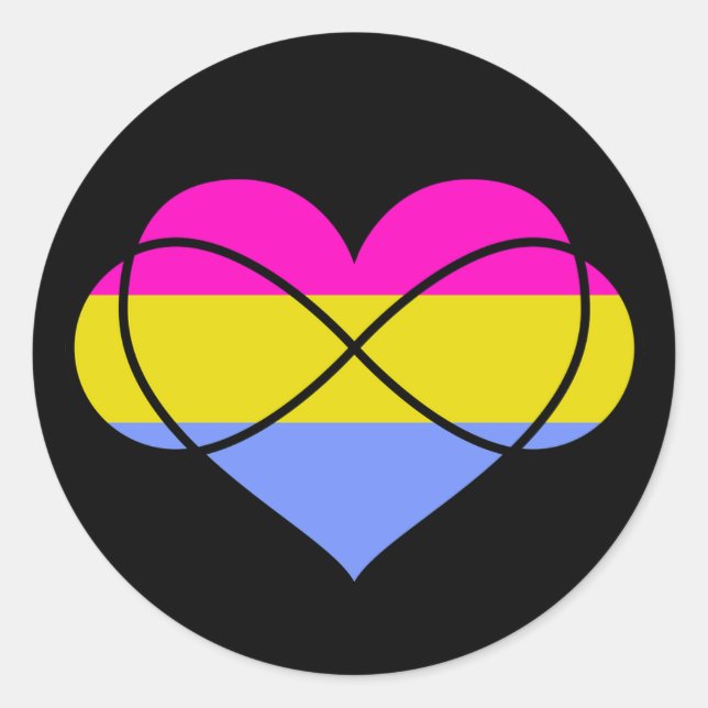 Sticker Pansexuel Polyamorous Infinity (Devant)