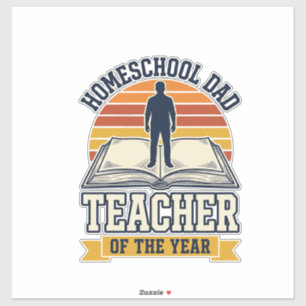 Sticker Papa à la maison Professeur de l'année T-shirt vin