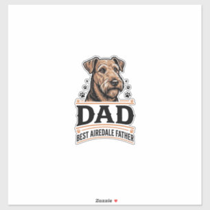 Sticker Papa Airedale Terrier T-shirt vintage pour papa ch