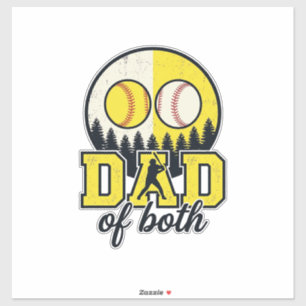 Sticker Papa Baseball Softball des Deux Conception Vectori