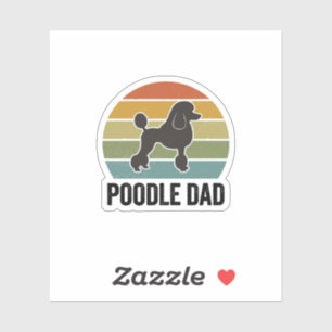 Sticker Papa Caniche Crépuscule Vintage Design pour Amoure
