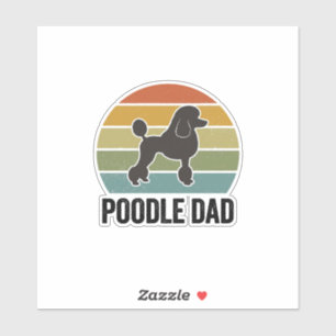 Sticker Papa Caniche Crépuscule Vintage Design pour Amoure