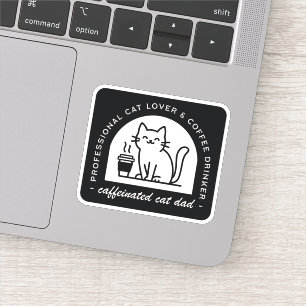 Sticker Papa chat amateur de café drôle