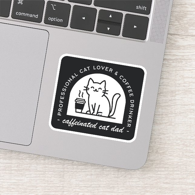Sticker Papa chat amateur de café drôle (Détail)