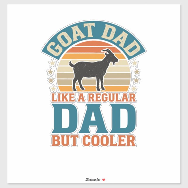 Sticker Papa Chèvre Comme un Papa Régulier Mais Plus Cool  (Feuille)
