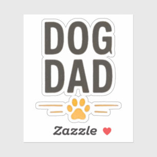 Sticker Papa Chien avec Dessin Simple de Patte