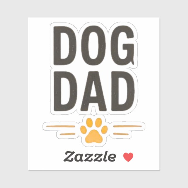 Sticker Papa Chien avec Dessin Simple de Patte (Feuille)