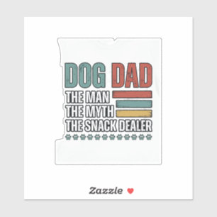 Sticker Papa Chien Le Fournisseur de Snacks Chemise Vintag