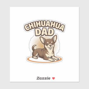 Sticker Papa Chihuahua Gravure Vintage Design pour amateur