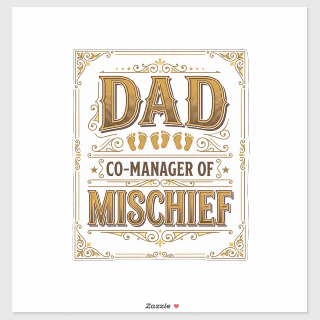 Sticker Papa Co-gérant de la farce Conception de père drôl (Feuille)