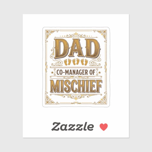 Sticker Papa Co-gérant de la farce Conception de père drôl (Feuille)
