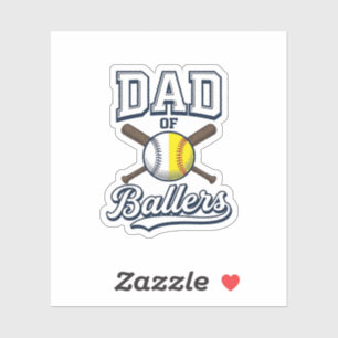 Sticker Papa de Ballers Baseball Softball Design Vintage_1
