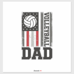 Sticker Papa de volley Drapeau américain Gravure vintage D