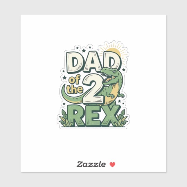 Sticker Papa des 2 Rex T-shirt de conception de père de di (Feuille)