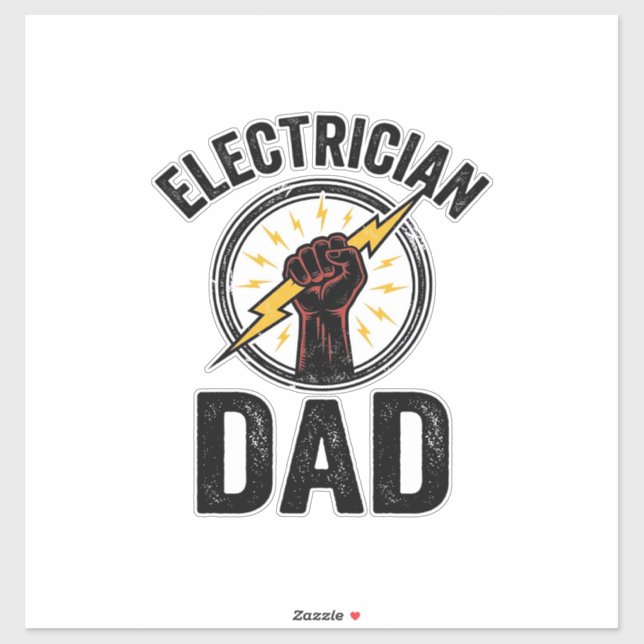 Sticker Papa électricien Chemise vectorielle gravure vinta (Feuille)