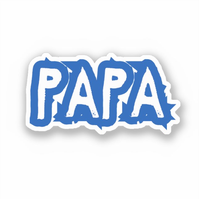 Sticker Papa | Lettre Bulles Papa Bleu (Recto)