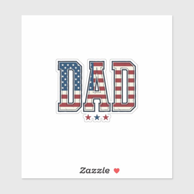 Sticker Papa patriote Drapeau américain Design vectoriel v (Feuille)