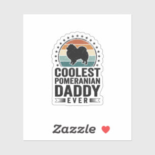 Sticker Papa Pomeranian Le Plus Cool T-shirt Vintage Papa