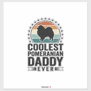 Sticker Papa Pomeranian le plus cool T-shirt vintage pour