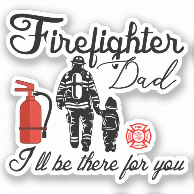 Sticker Papa pompier | Cadeaux de Fête des pères (Recto)