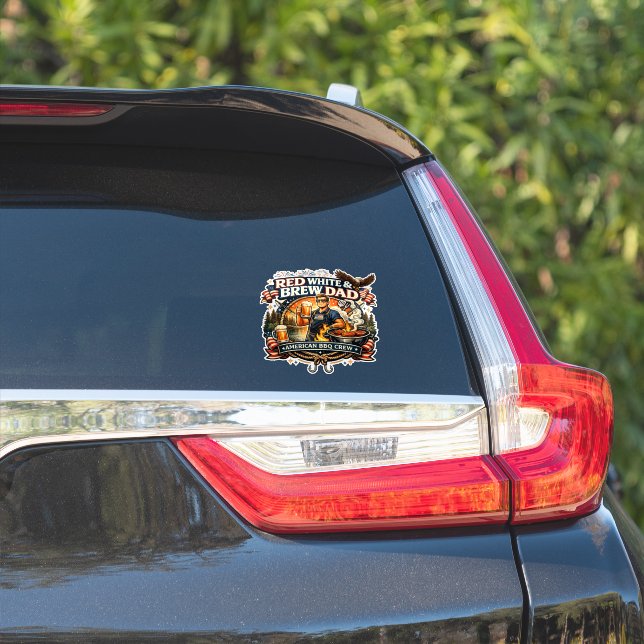 Sticker Papa Rouge Blanc & Bière (Côté voiture)