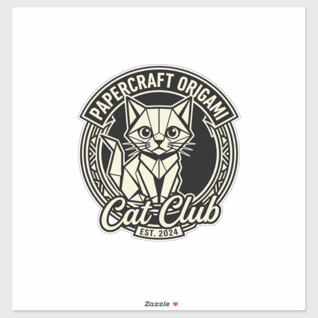Sticker Papercraft Origami Chat Drôle Chat Graphique - Pap (Feuille)