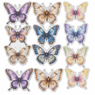 Sticker Papeterie de scrapbook aquarelle journal papillon