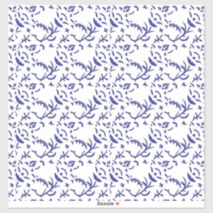 Sticker Papier d'emballage bleu et blanc avec un graphique