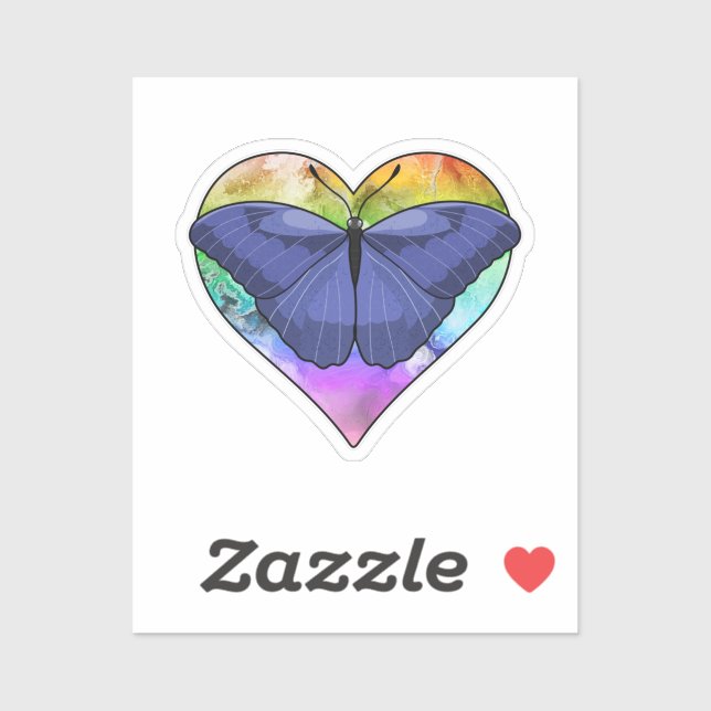 Sticker Papillon au coeur (Feuille)