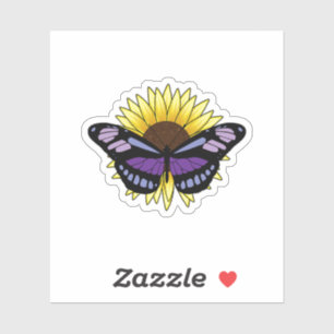 Sticker Papillon au tournesol