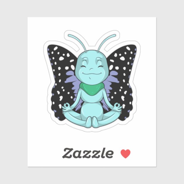 Sticker Papillon au Yoga Stretching Legs (Feuille)