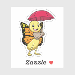 Sticker Papillon avec parapluie