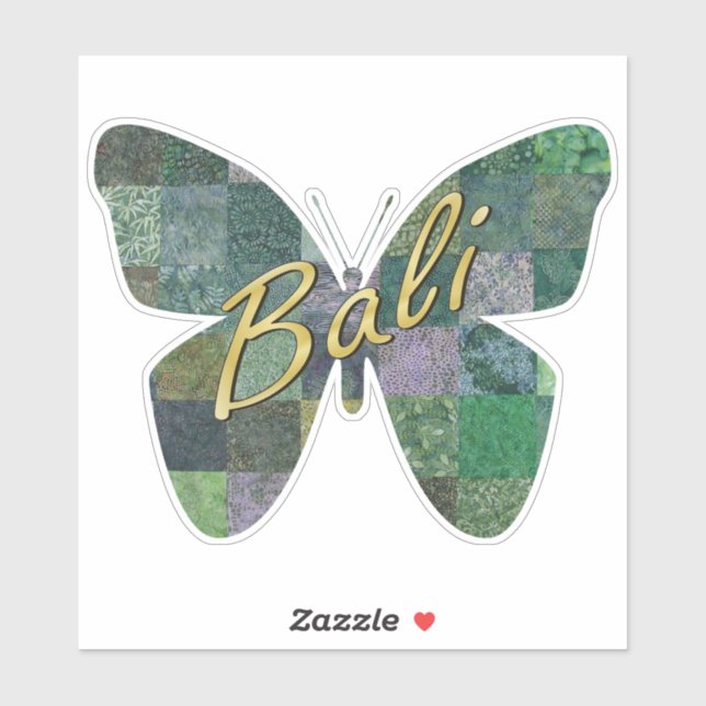 Sticker Papillon Batik Vert (Feuille)