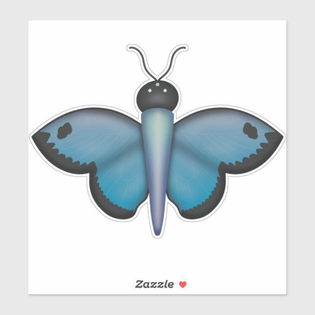 Sticker papillon bleu (Feuille)