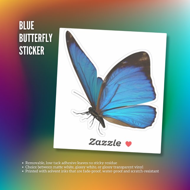 Sticker papillon bleu (Blue Butterfly Sticker)