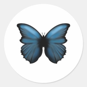 Sticker papillon bleu