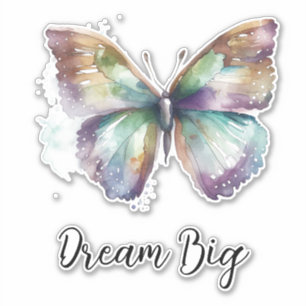 Sticker Papillon bleu aqua violet or mint