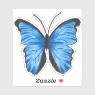 Sticker Papillon bleu personnalisé