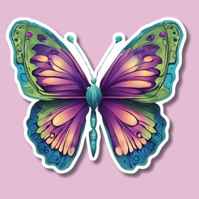Sticker Papillon coloré étanche (Créateur téléchargé)