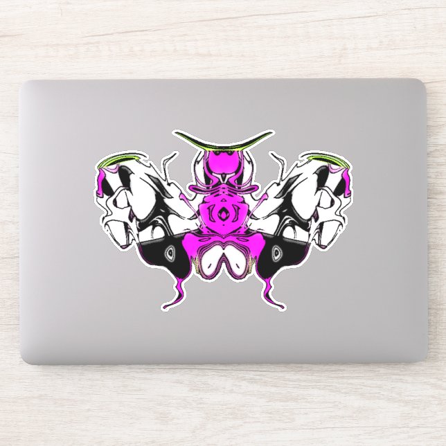 Sticker papillon coquelicot 2 (Ordinateur)